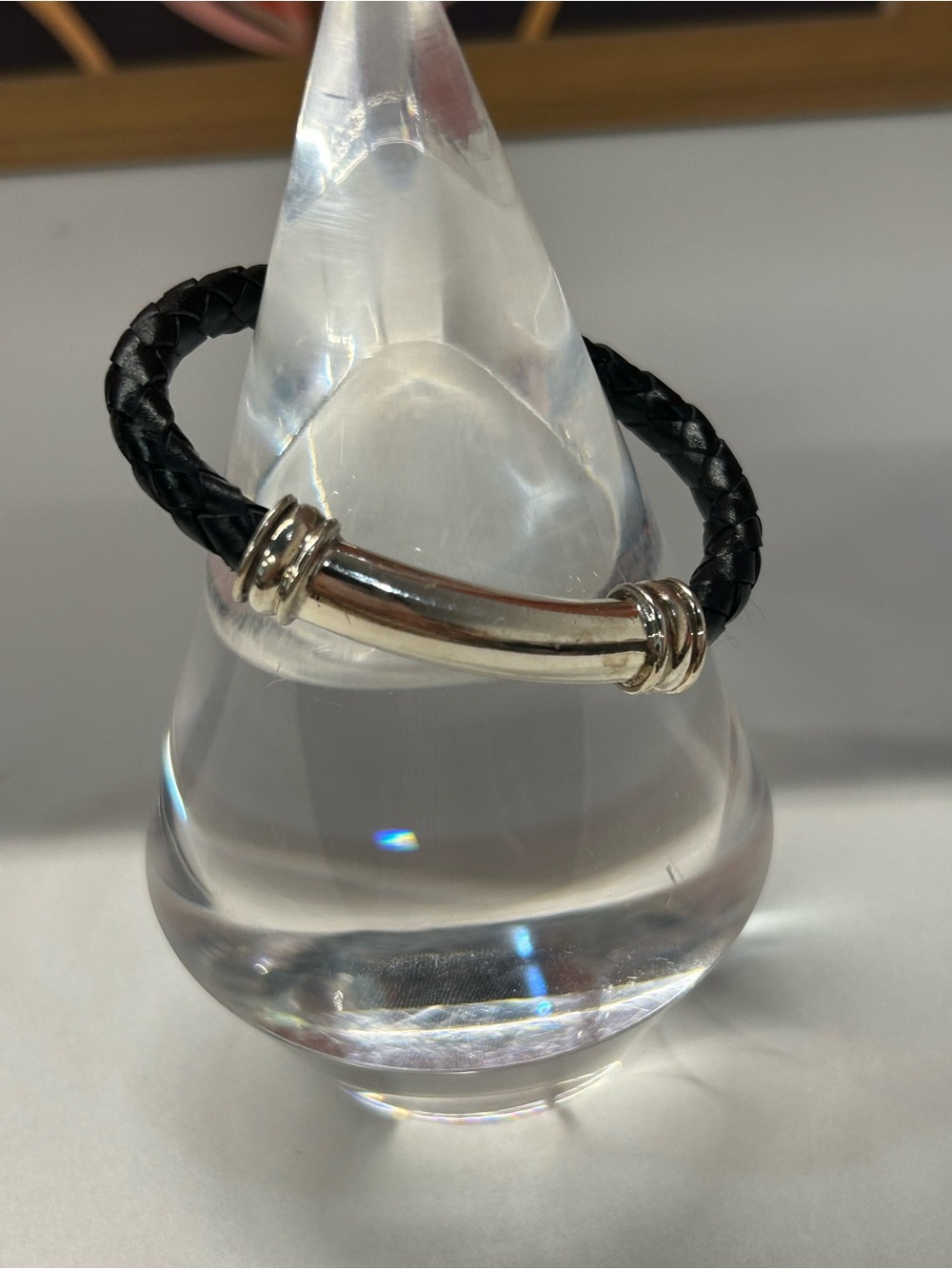 Vintage 90’s ESPO Esposito Sterling and leather bracelet